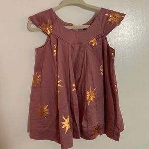Tea Collection pink & gold baby girl swing dress